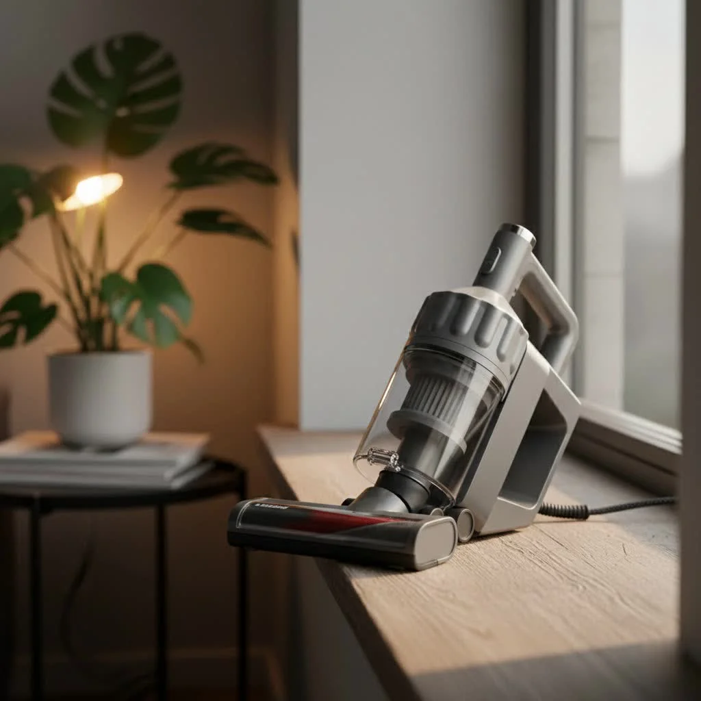 Black & Decker Dustbuster handheld vacuum cleaning a kitchen counter