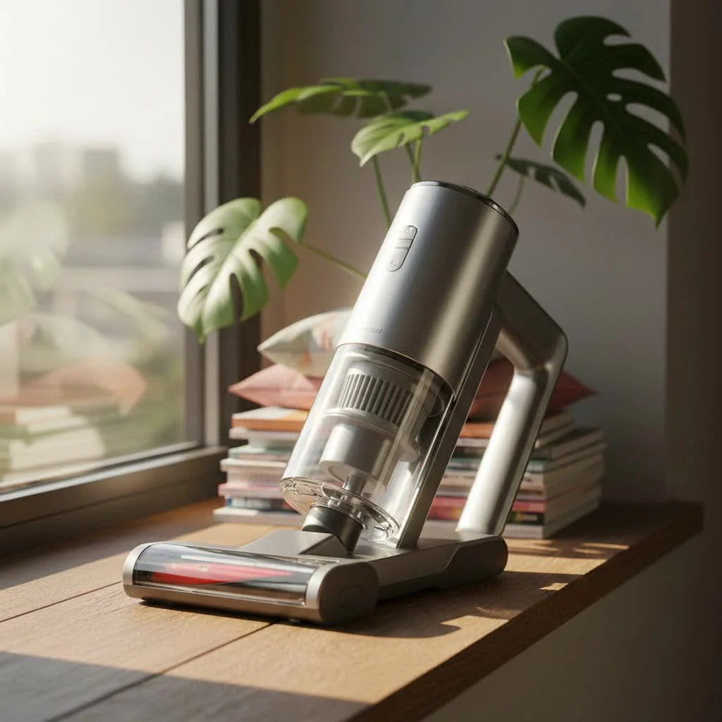 Dyson handheld vacuum cleaning a car interior