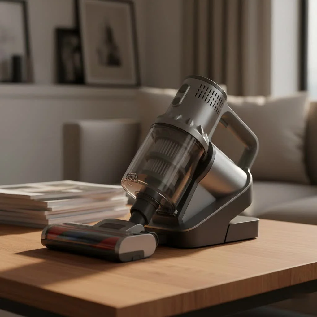 Lightweight handheld vacuum cleaning a car interior